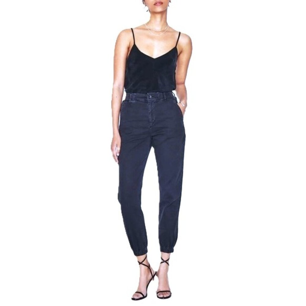 New AG Caden Jogger Tailored Trouser Pants Elastic Waist Cuffs Blue Size 24
